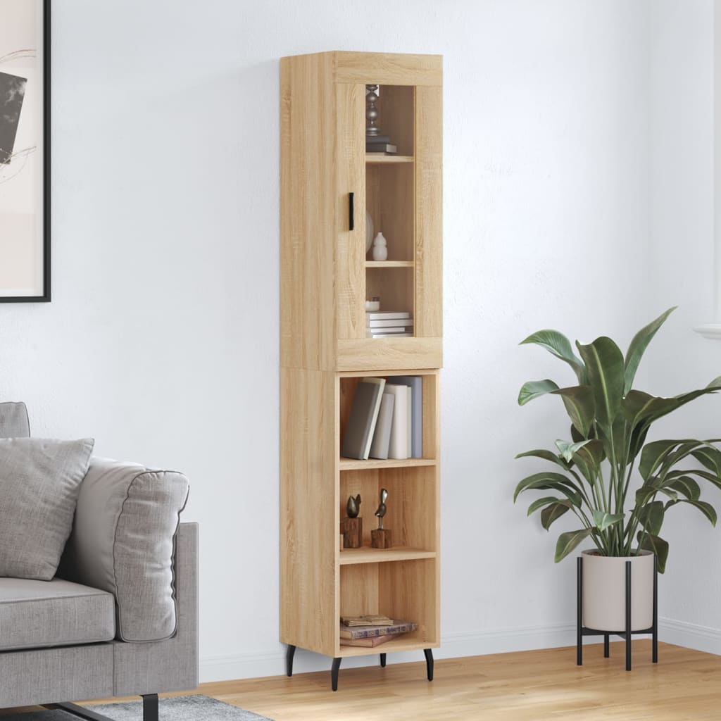 Highboard sonoma eik 34,5x34x180 cm konstruert tre