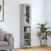 Highboard betonggrå 34,5x34x180 cm konstruert tre