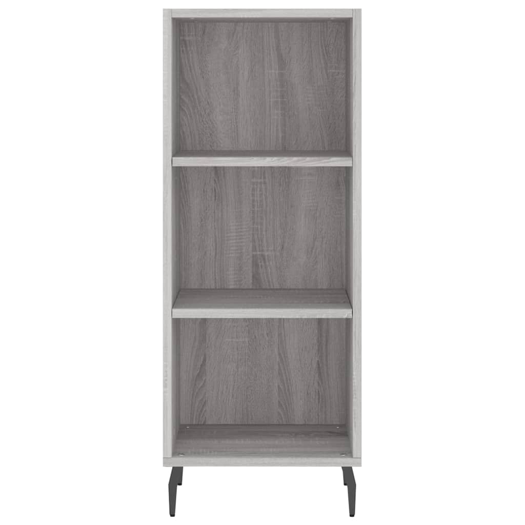 Highboard grå sonoma 34,5x34x180 cm konstruert tre