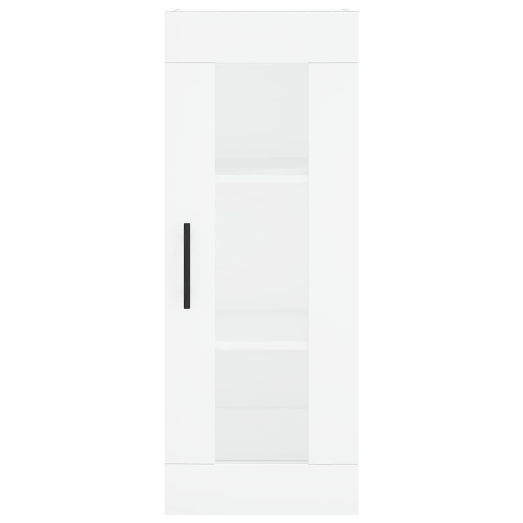Highboard hvit 34,5x34x180 cm konstruert tre