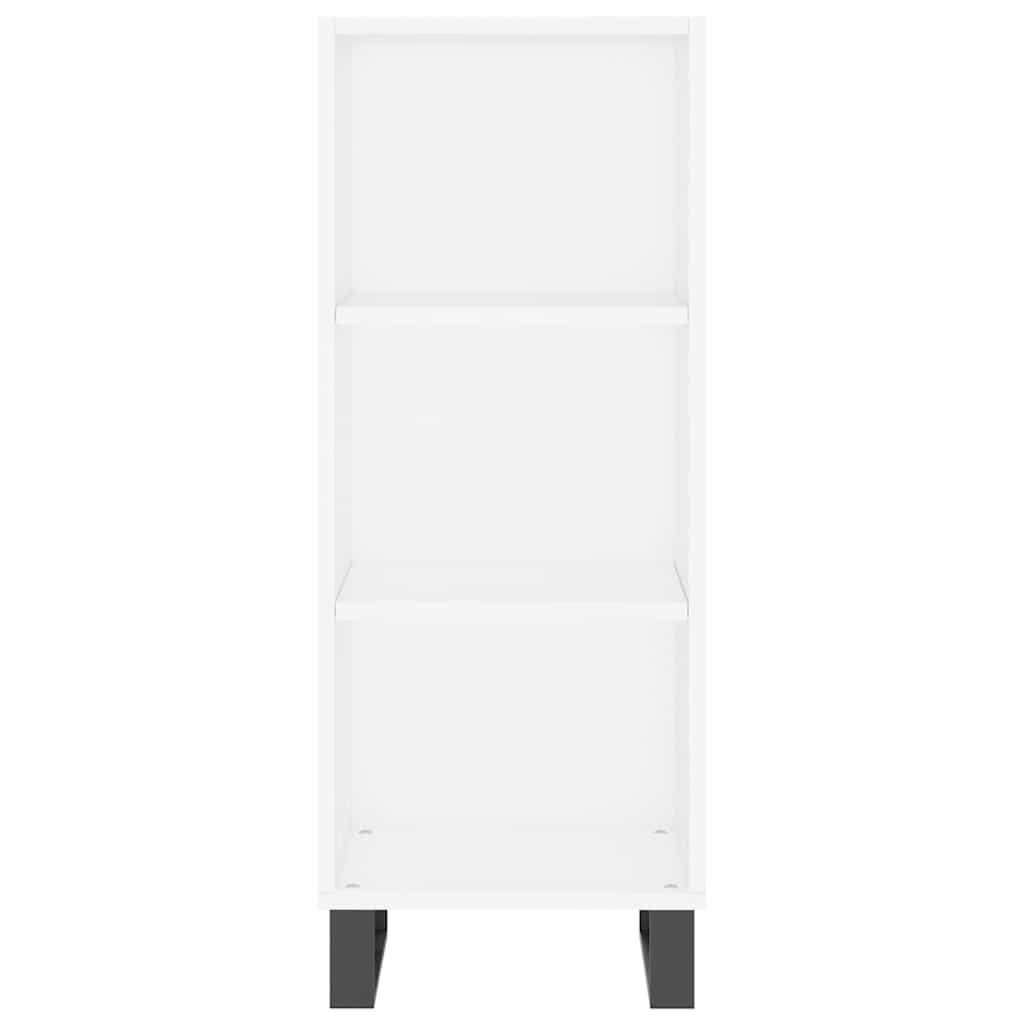 Highboard hvit 34,5x34x180 cm konstruert tre