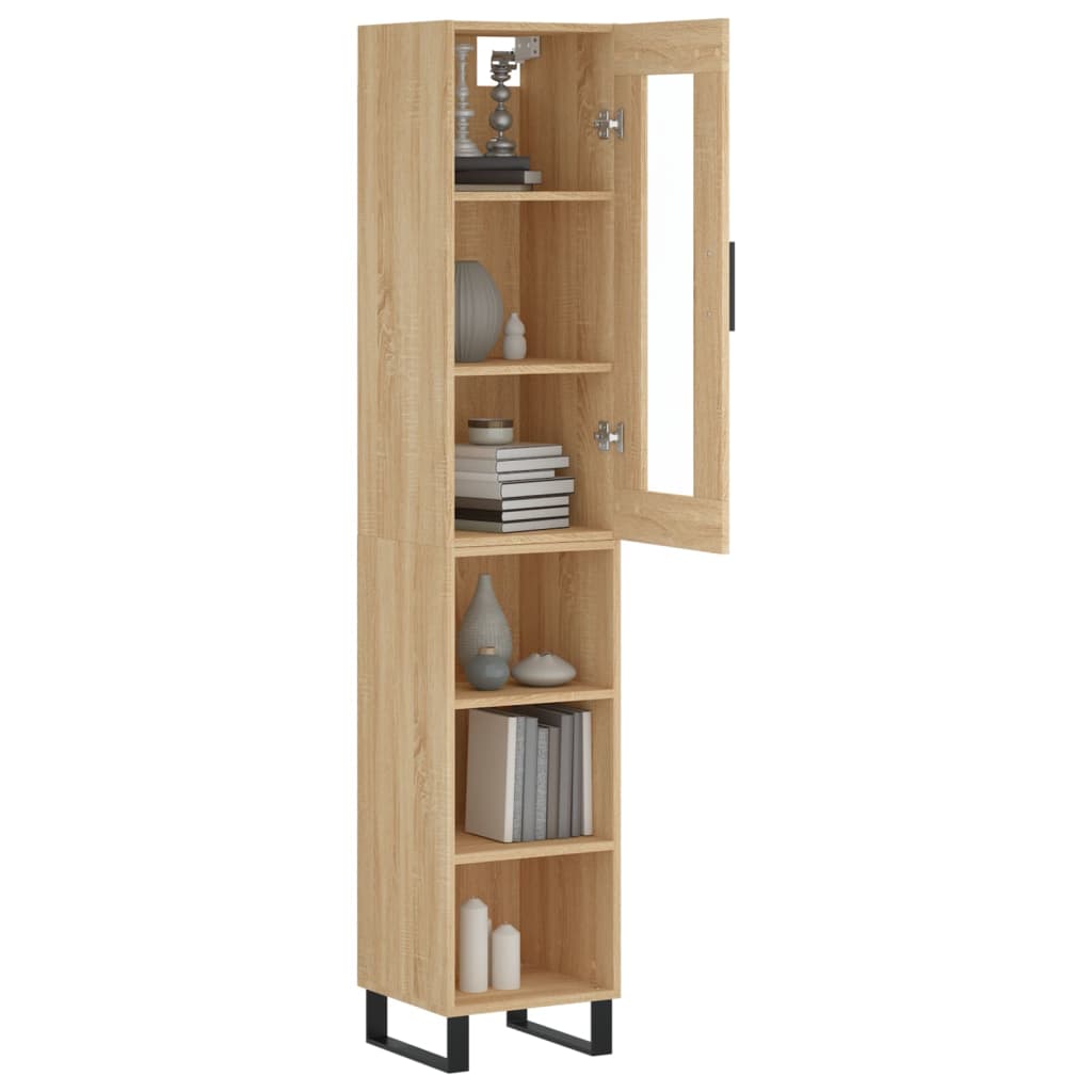 Highboard sonoma eik 34,5x34x180 cm konstruert tre