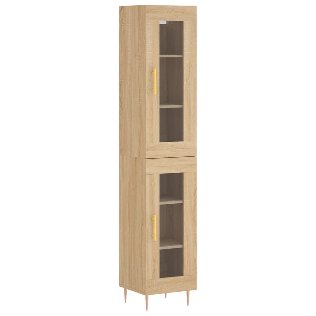 Highboard sonoma eik 34,5x34x180 cm konstruert tre vidaXL