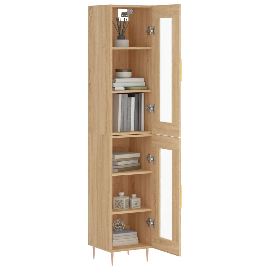 Highboard sonoma eik 34,5x34x180 cm konstruert tre vidaXL
