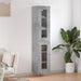 Highboard betonggrå 34,5x34x180 cm konstruert tre