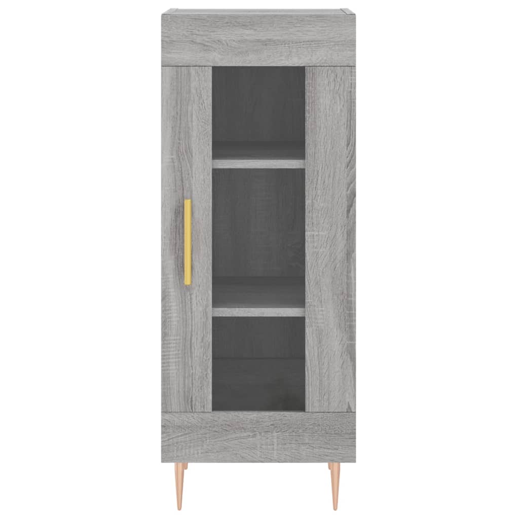 Highboard grå sonoma 34,5x34x180 cm konstruert tre