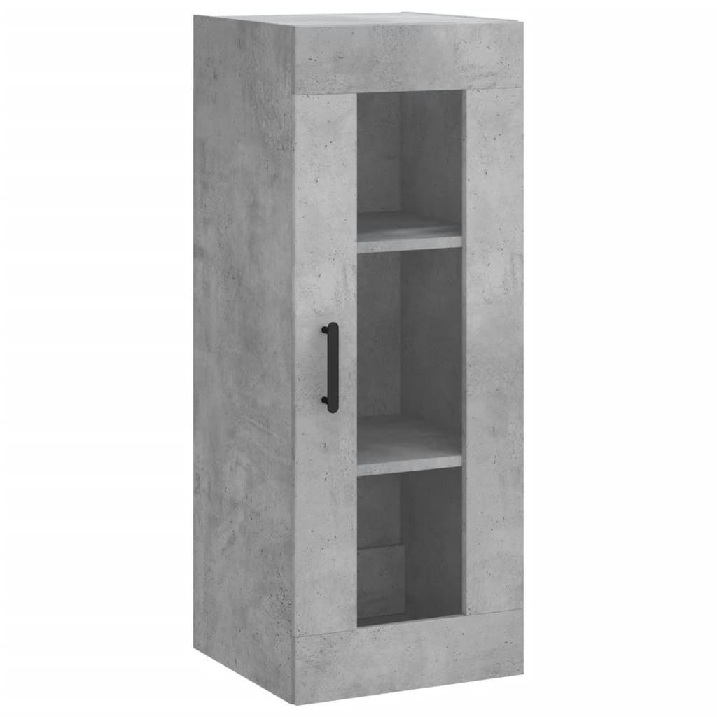 Highboard betonggrå 34,5x34x180 cm konstruert tre