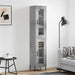 Highboard betonggrå 34,5x34x180 cm konstruert tre