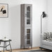 Highboard grå sonoma 34,5x34x180 cm konstruert tre