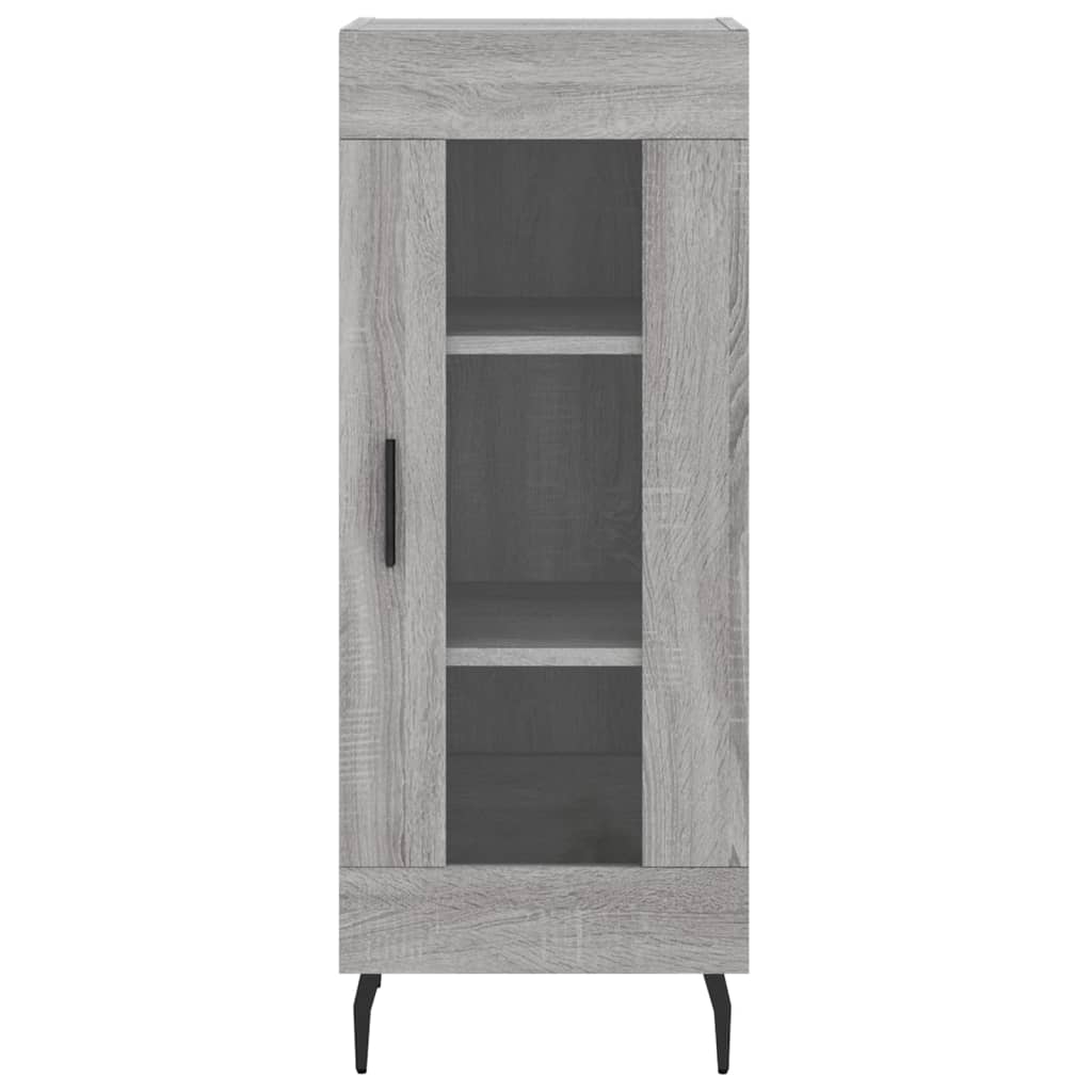 Highboard grå sonoma 34,5x34x180 cm konstruert tre
