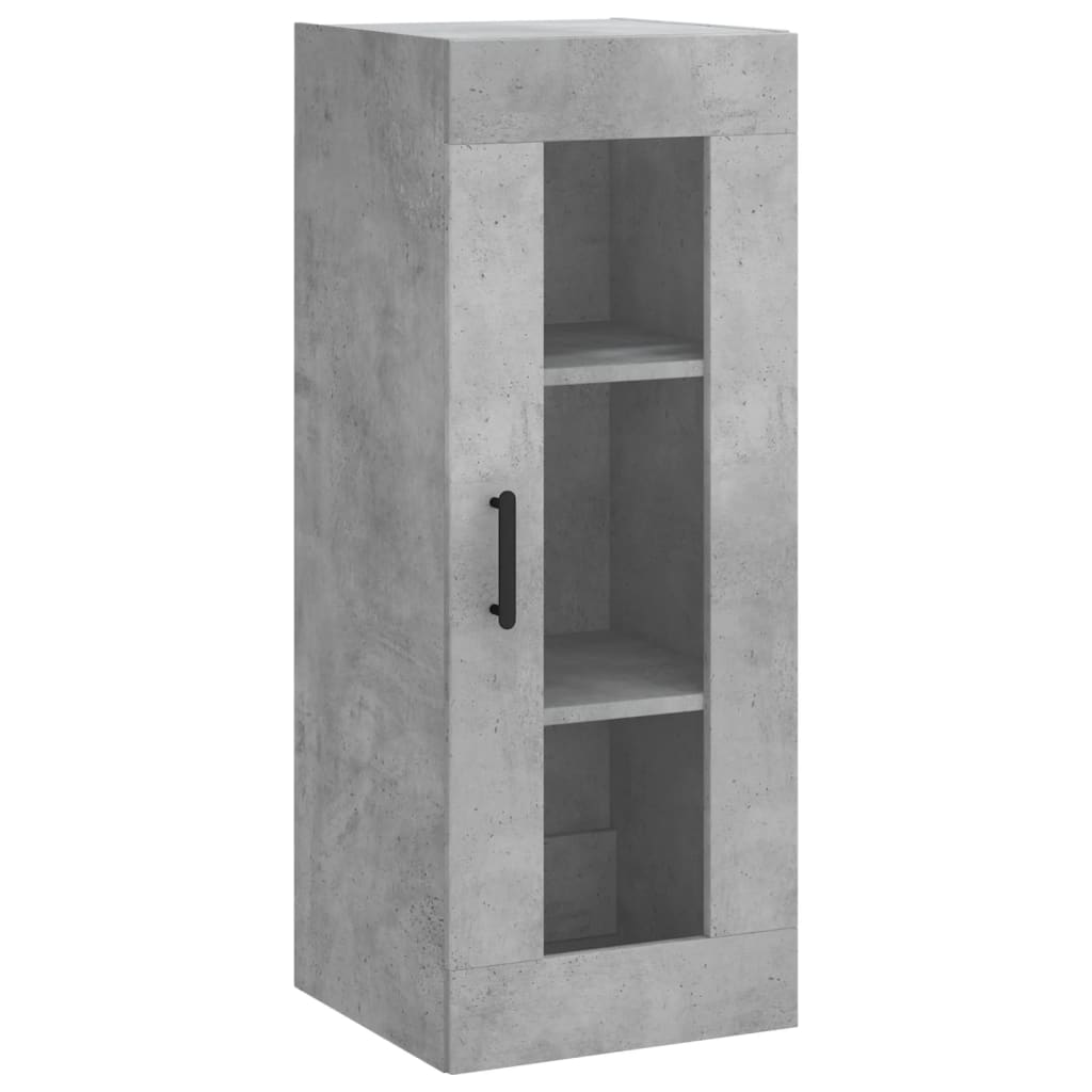 Highboard betonggrå 34,5x34x180 cm konstruert tre