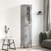 Highboard betonggrå 34,5x34x180 cm konstruert tre