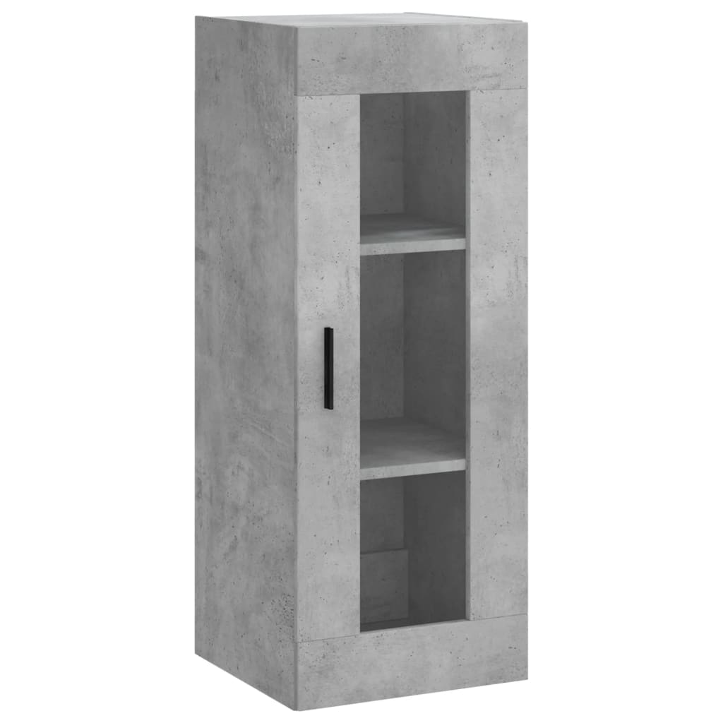 Highboard betonggrå 34,5x34x180 cm konstruert tre