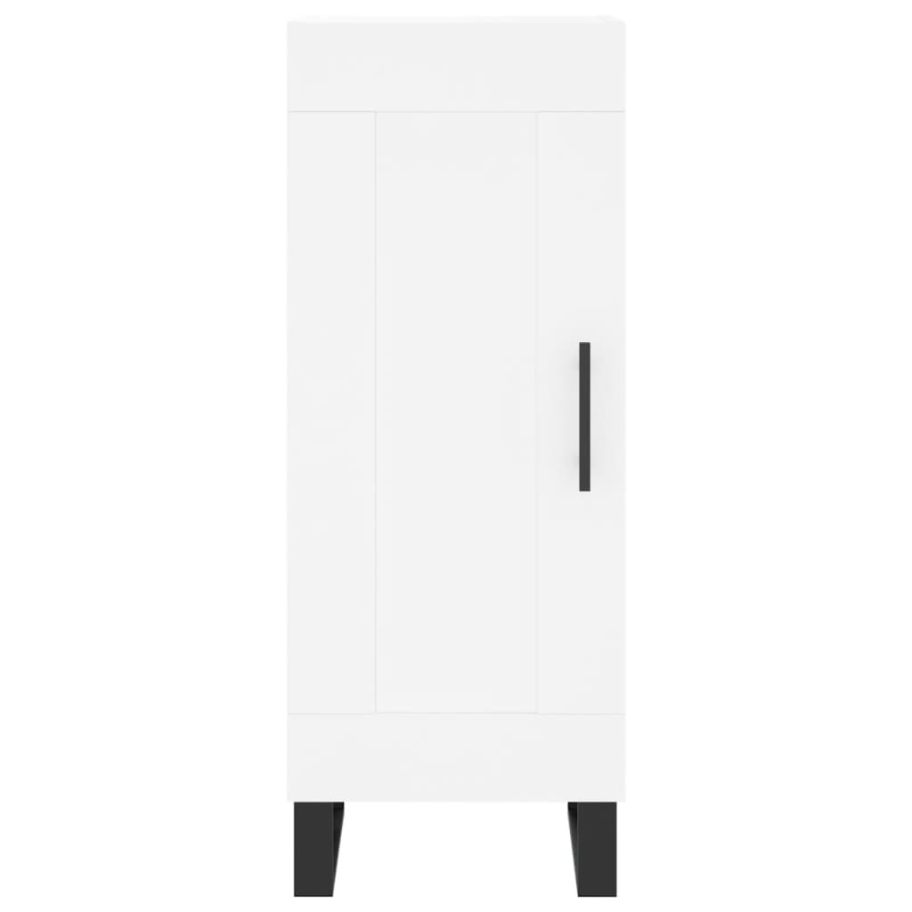 Highboard hvit 34,5x34x180 cm konstruert tre
