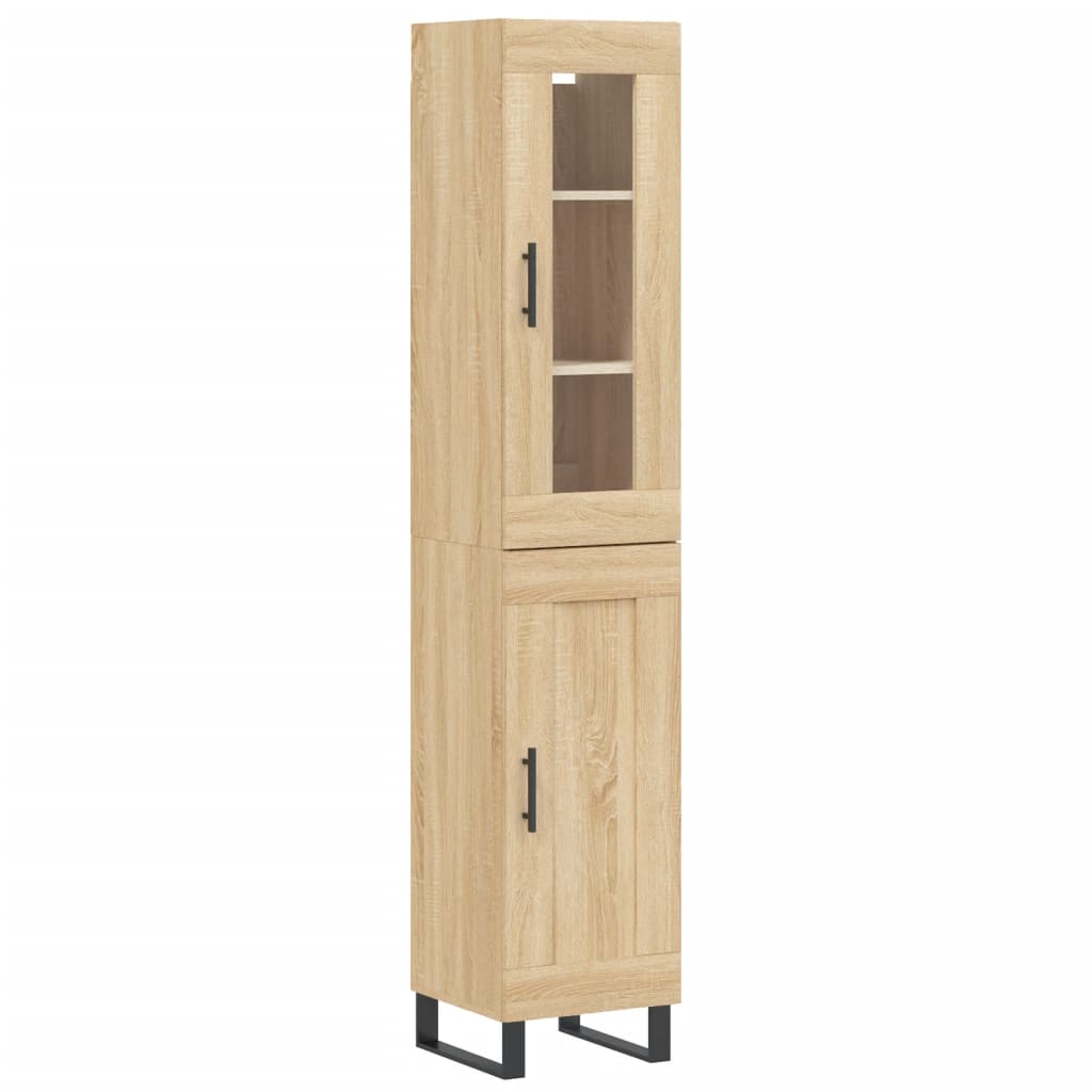 Highboard sonoma eik 34,5x34x180 cm konstruert tre