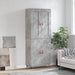 Highboard betonggrå 69,5x34x180 cm konstruert tre
