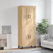 Highboard sonoma eik 69,5x34x180 cm konstruert tre