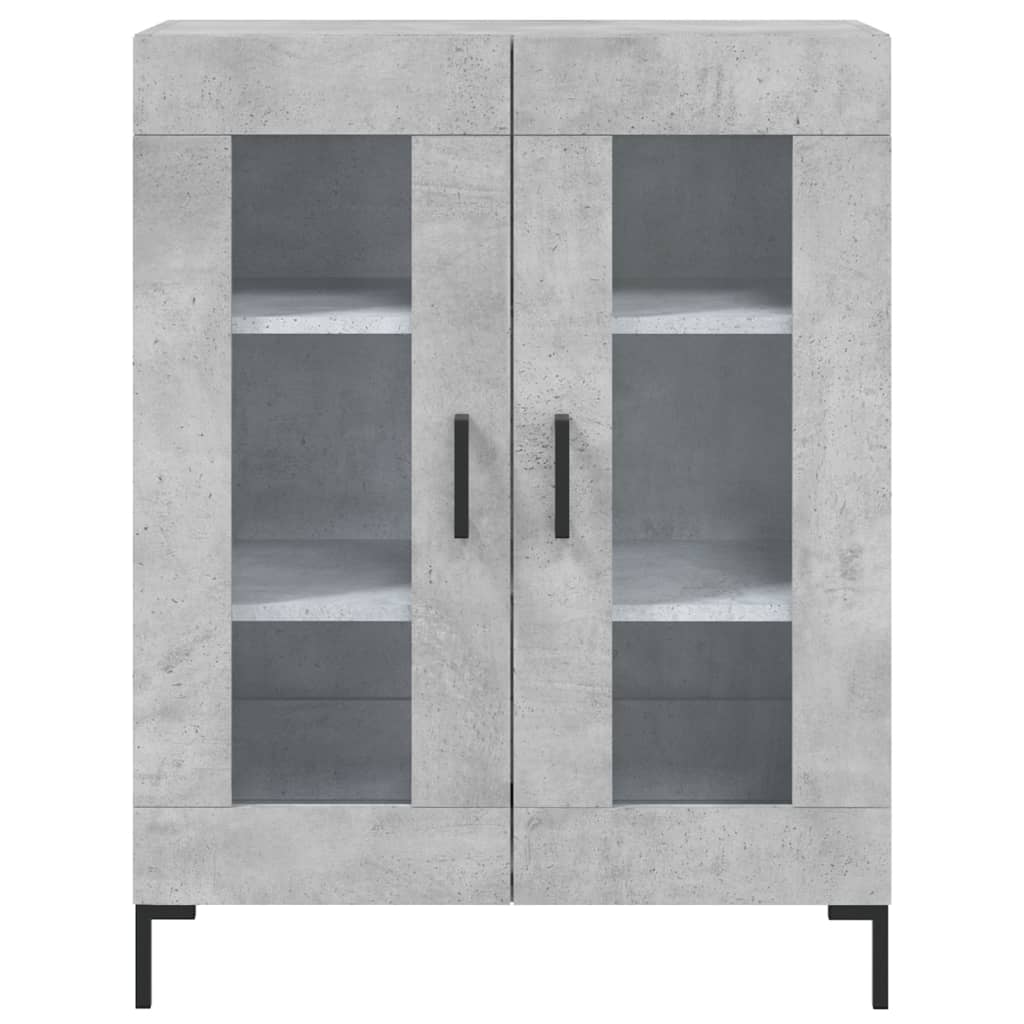 Highboard betonggrå 69,5x34x180 cm konstruert tre