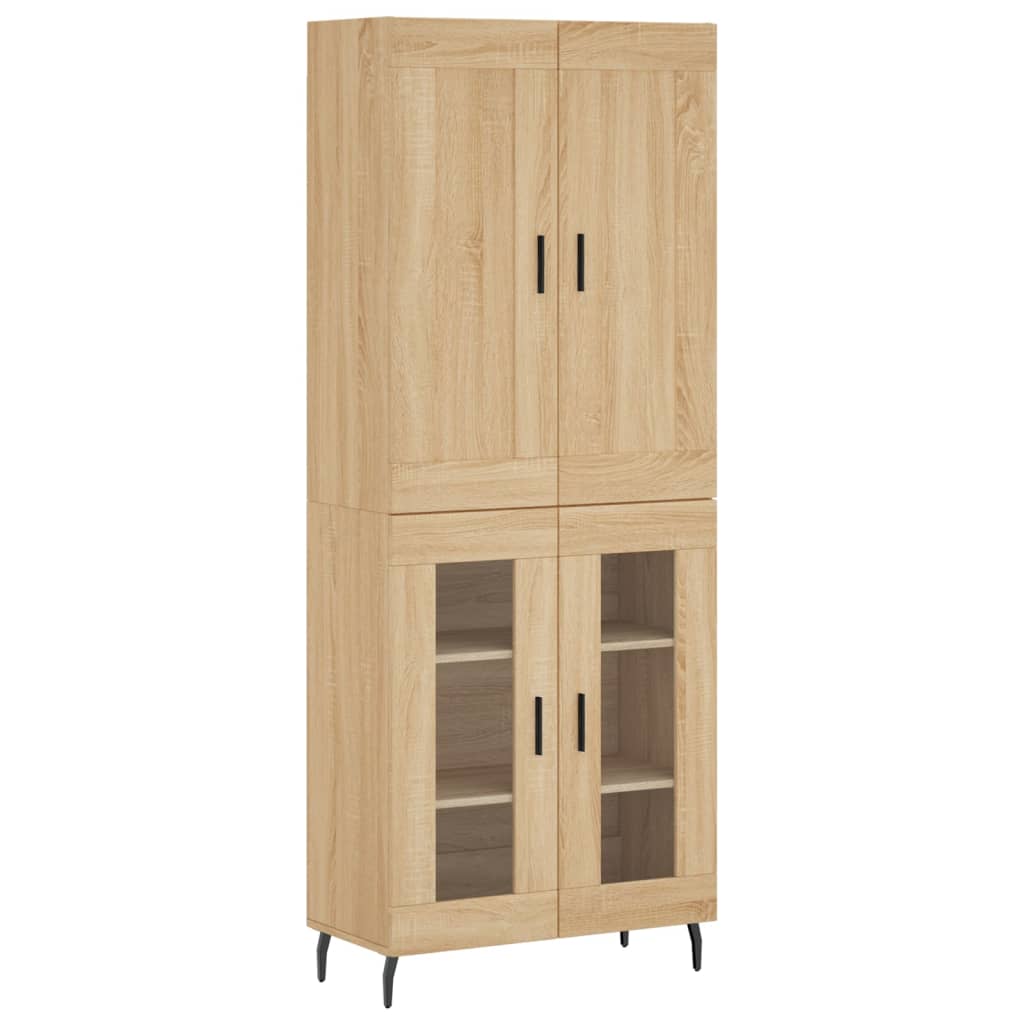 Highboard sonoma eik 69,5x34x180 cm konstruert tre