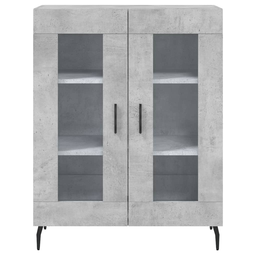Highboard betonggrå 69,5x34x180 cm konstruert tre