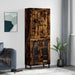 Highboard røkt eik 69,5x34x180 cm konstruert tre