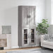 Highboard grå sonoma 69,5x34x180 cm konstruert tre