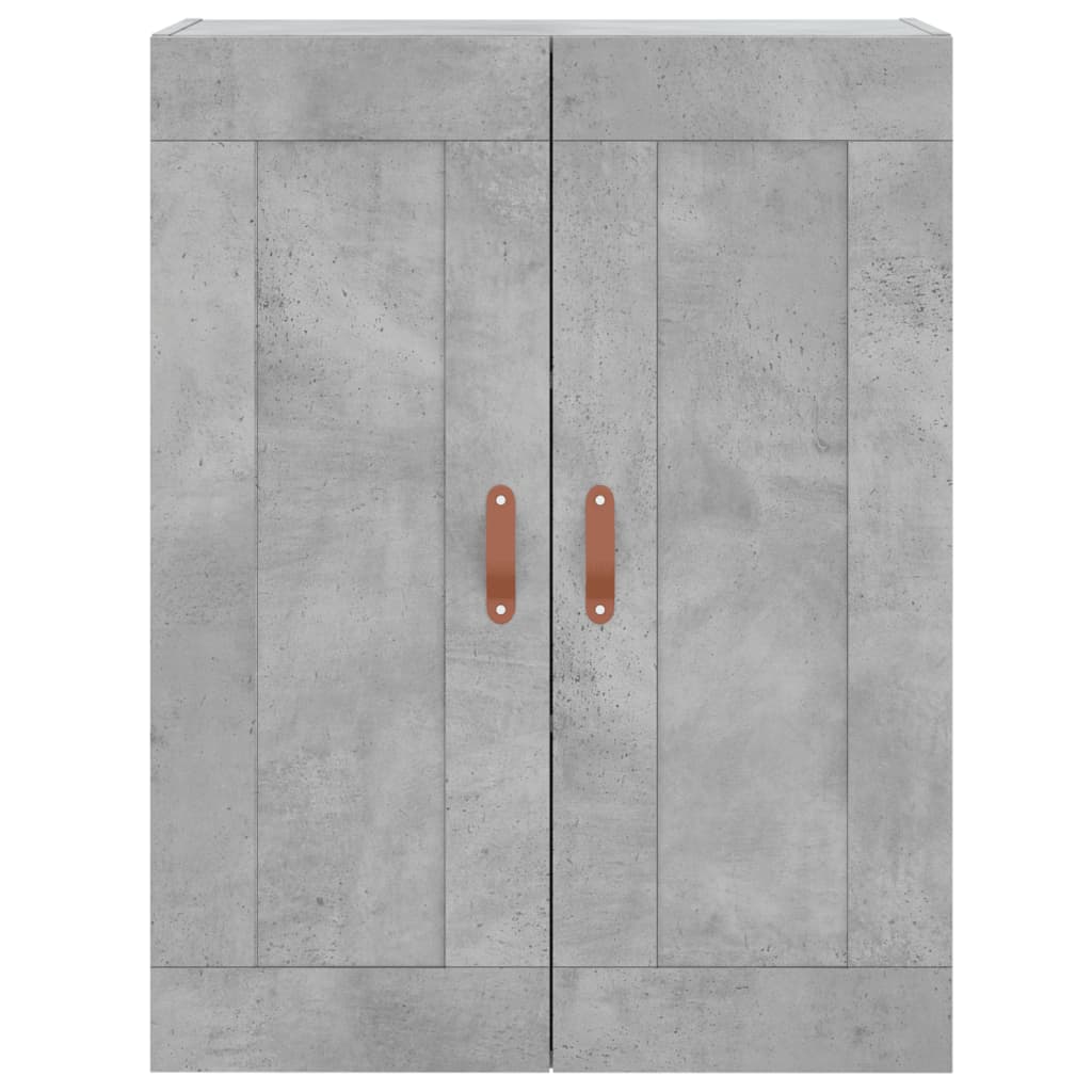 Highboard betonggrå 69,5x34x180 cm konstruert tre