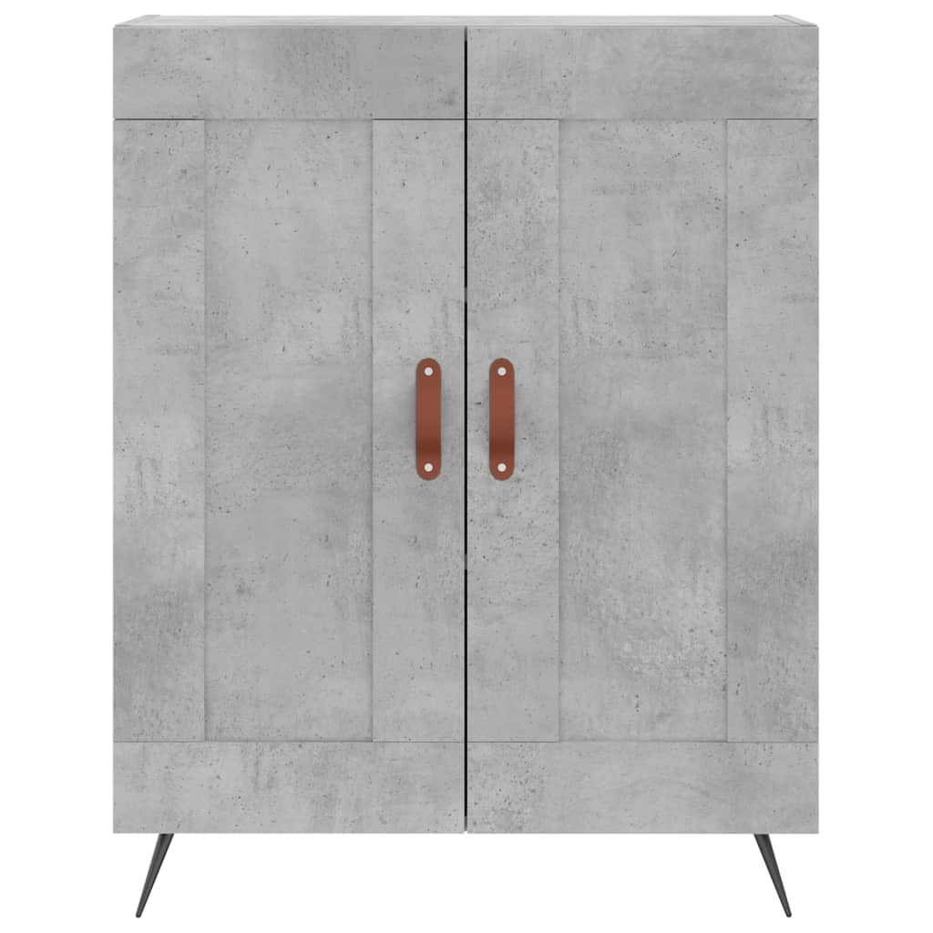 Highboard betonggrå 69,5x34x180 cm konstruert tre