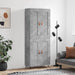 Highboard betonggrå 69,5x34x180 cm konstruert tre