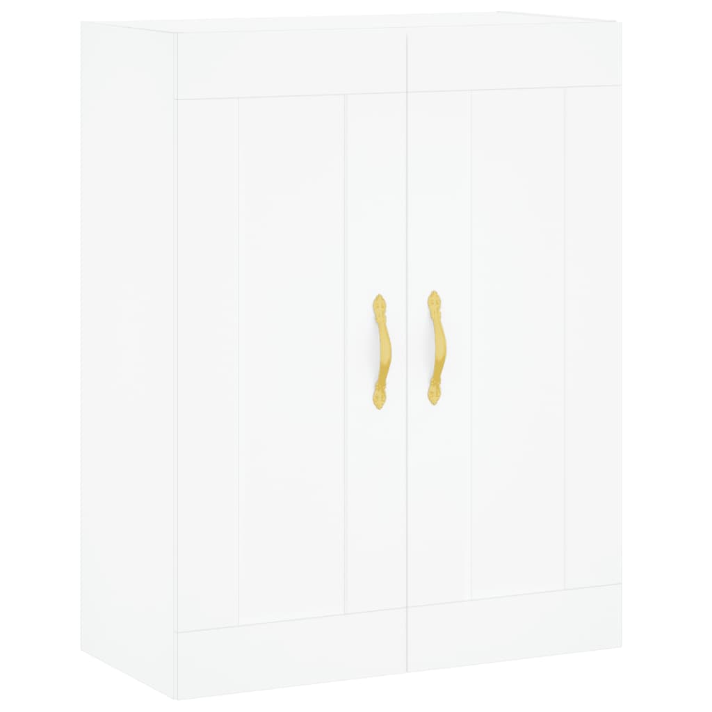 Highboard hvit 69,5x34x180 cm konstruert tre