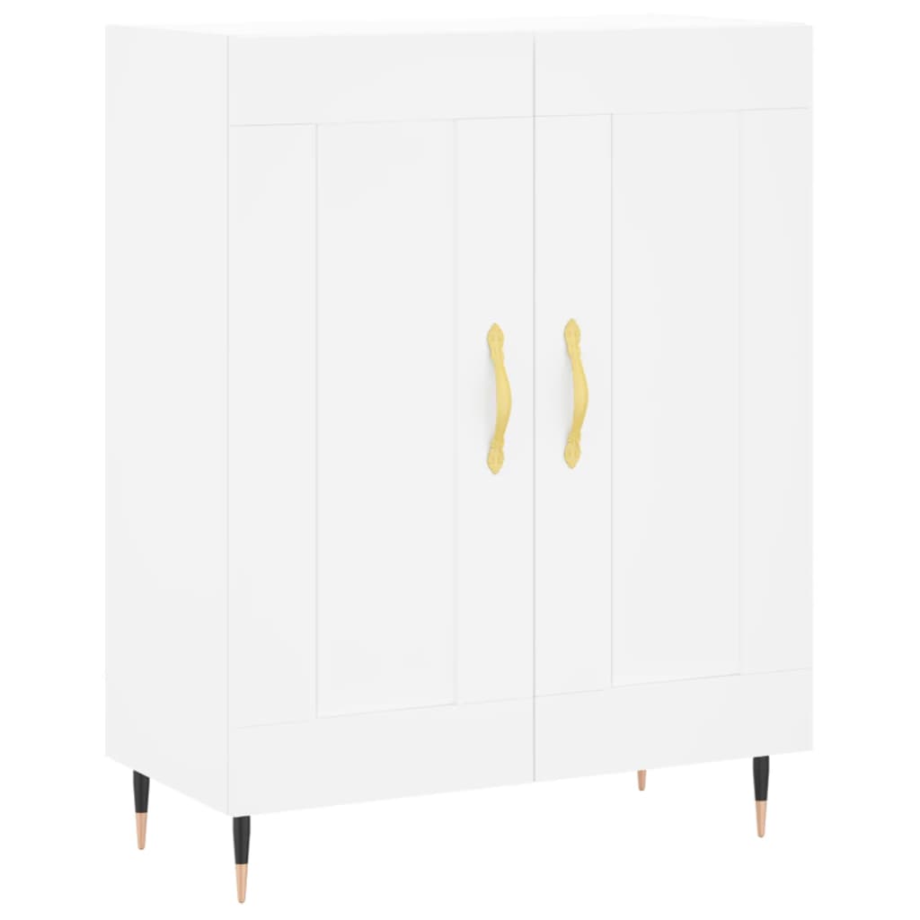 Highboard hvit 69,5x34x180 cm konstruert tre