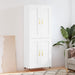 Highboard hvit 69,5x34x180 cm konstruert tre