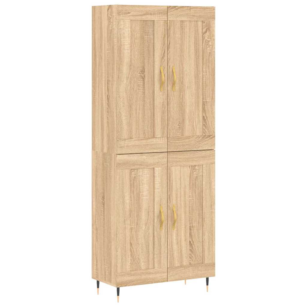 Highboard sonoma eik 69,5x34x180 cm konstruert tre