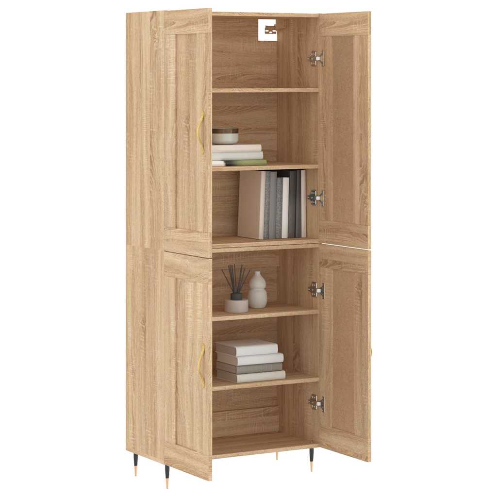 Highboard sonoma eik 69,5x34x180 cm konstruert tre