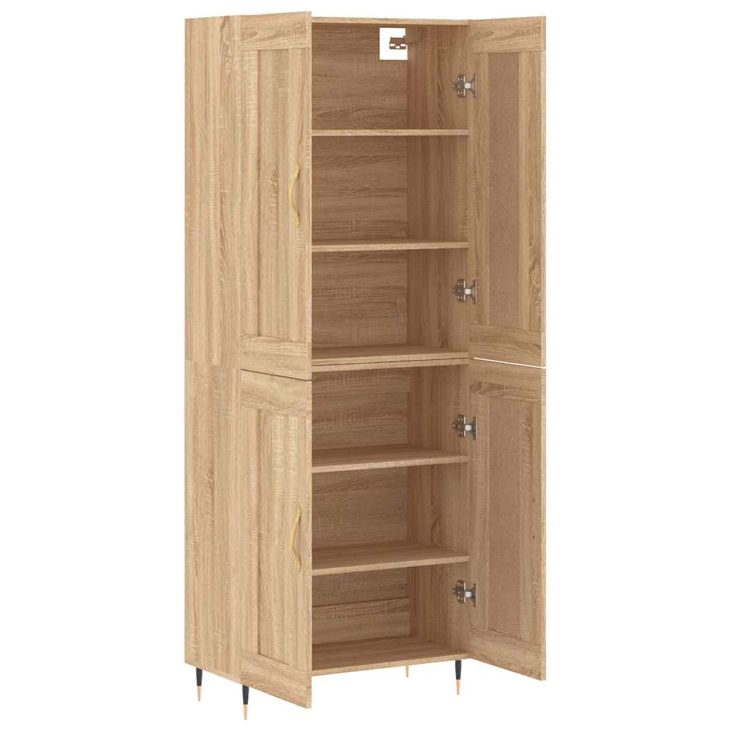 Highboard sonoma eik 69,5x34x180 cm konstruert tre