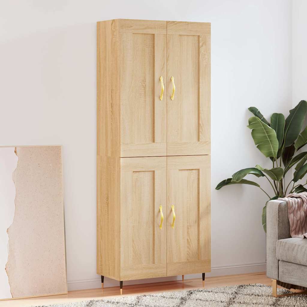Highboard sonoma eik 69,5x34x180 cm konstruert tre