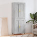 Highboard betonggrå 69,5x34x180 cm konstruert tre