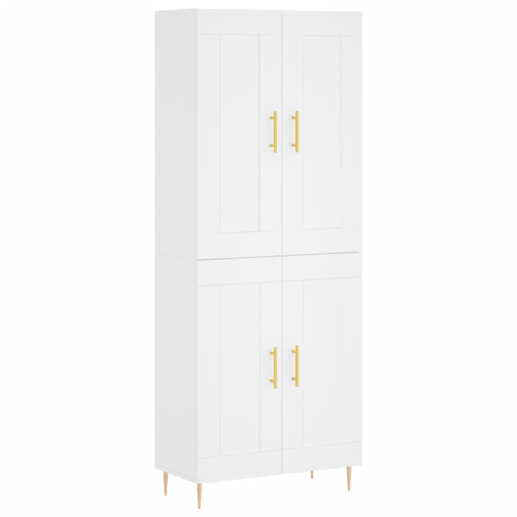 Highboard hvit 69,5x34x180 cm konstruert tre vidaXL