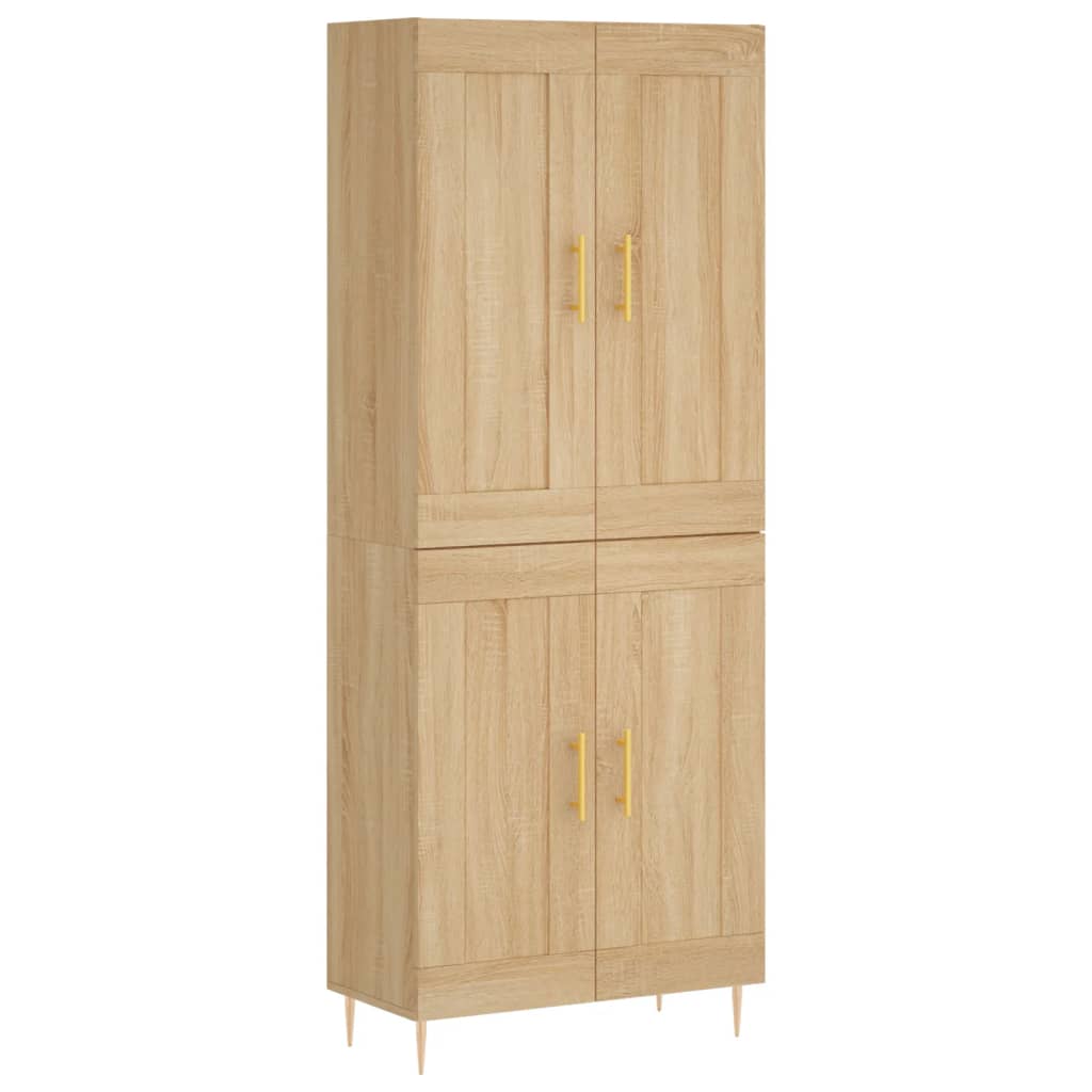 Highboard sonoma eik 69,5x34x180 cm konstruert tre