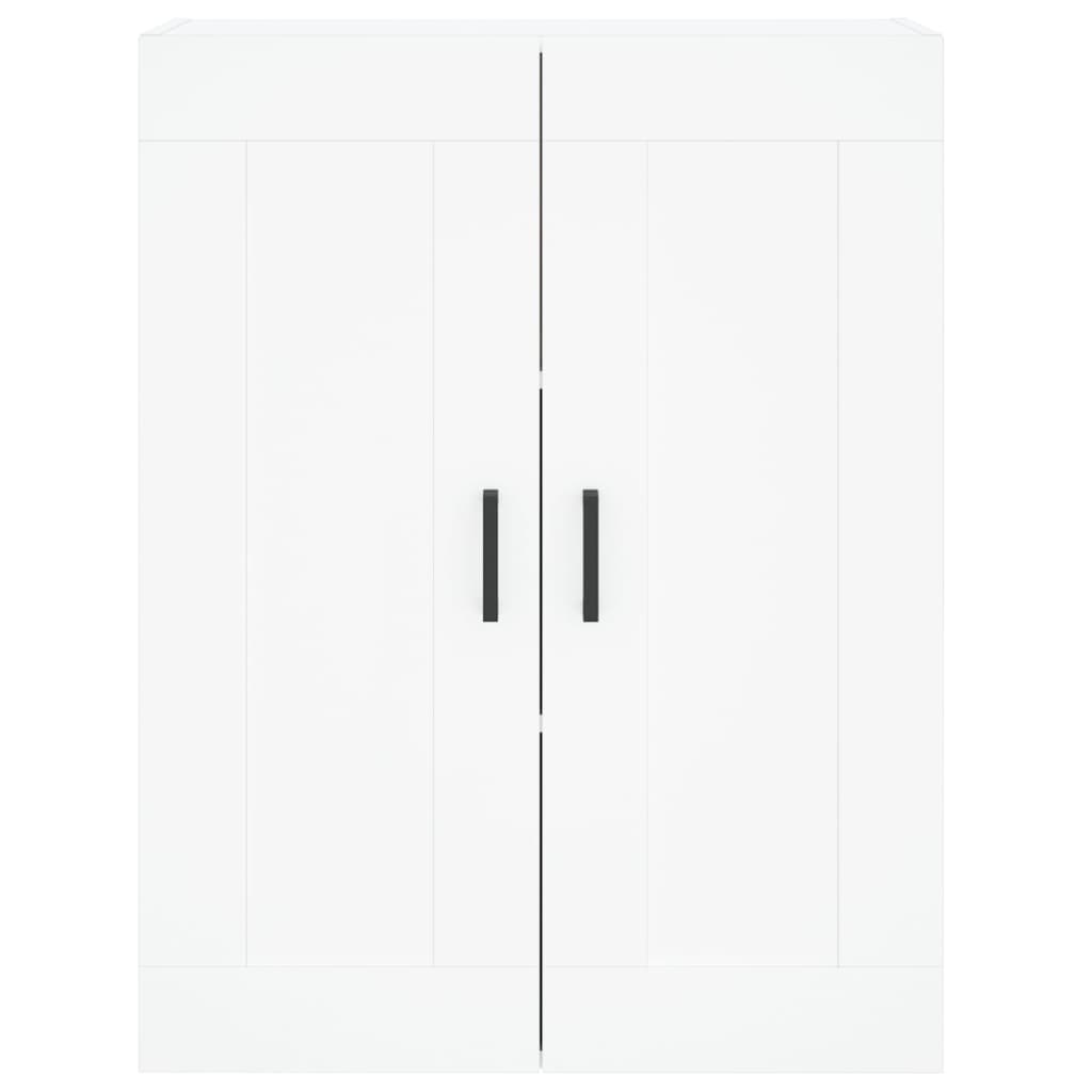 Highboard hvit 69,5x34x180 cm konstruert tre