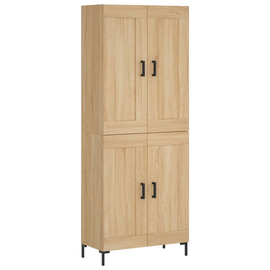 Highboard sonoma eik 69,5x34x180 cm konstruert tre