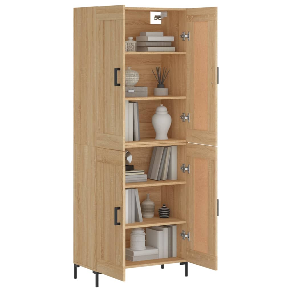 Highboard sonoma eik 69,5x34x180 cm konstruert tre