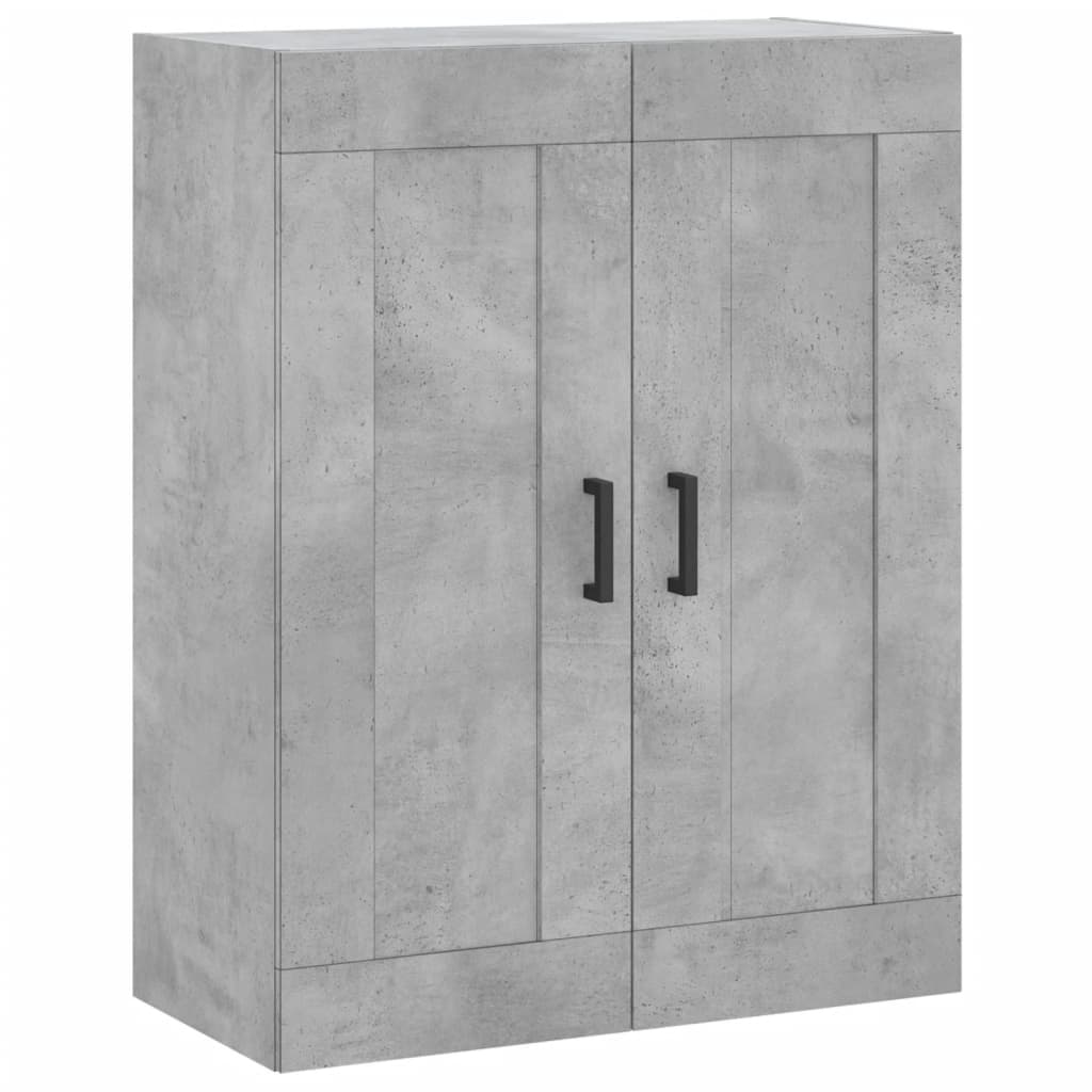 Highboard betonggrå 69,5x34x180 cm konstruert tre
