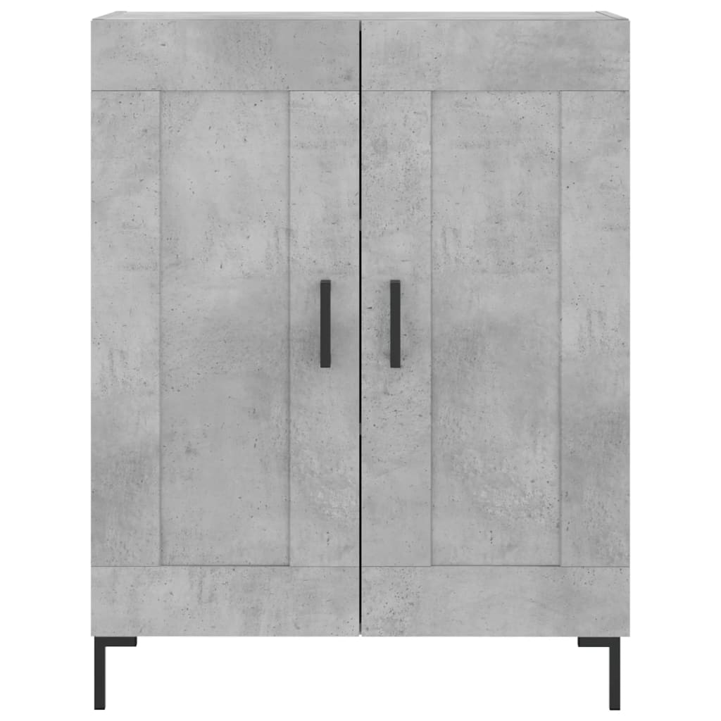 Highboard betonggrå 69,5x34x180 cm konstruert tre