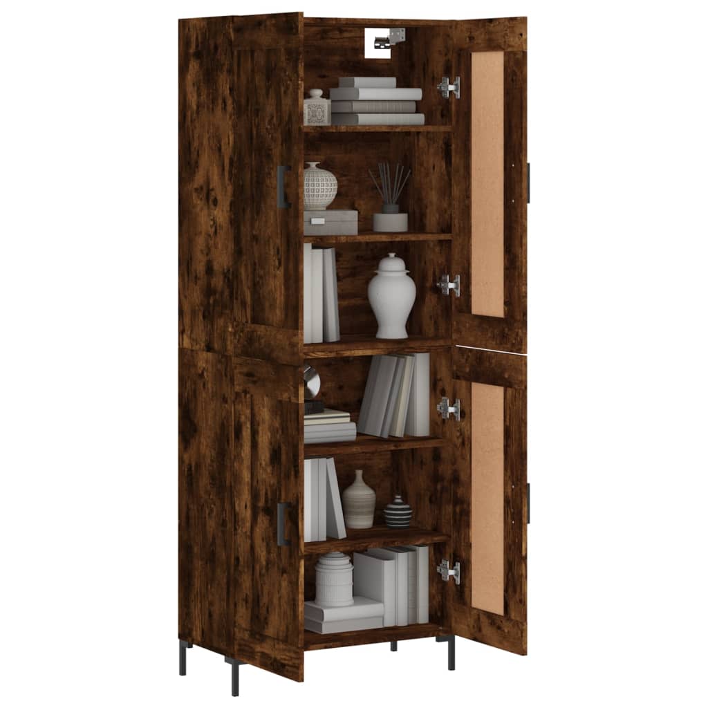 Highboard røkt eik 69,5x34x180 cm konstruert tre
