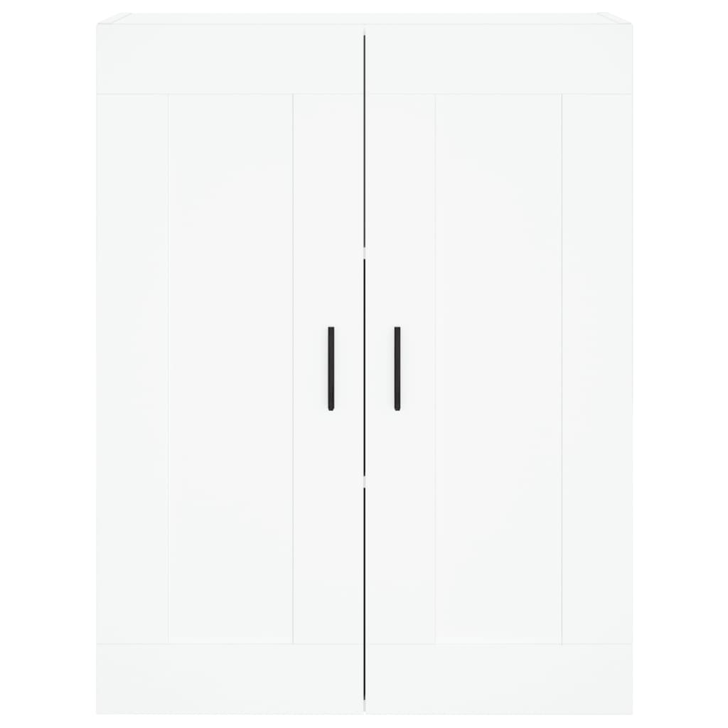 Highboard hvit 69,5x34x180 cm konstruert tre