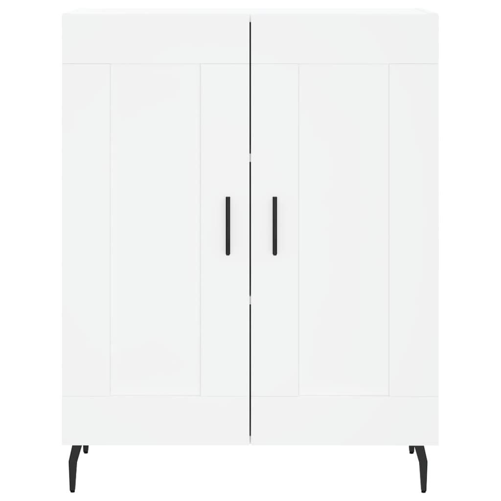 Highboard hvit 69,5x34x180 cm konstruert tre