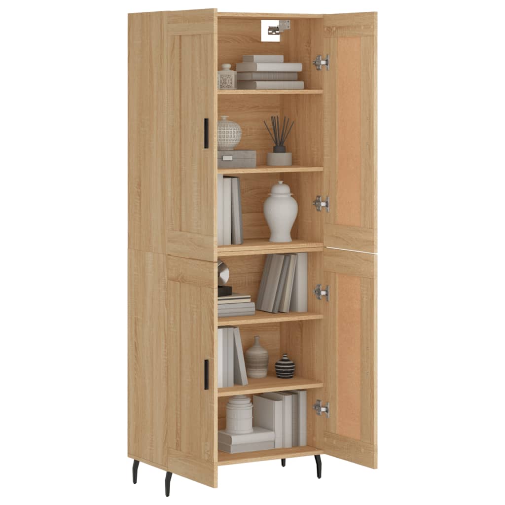 Highboard sonoma eik 69,5x34x180 cm konstruert tre