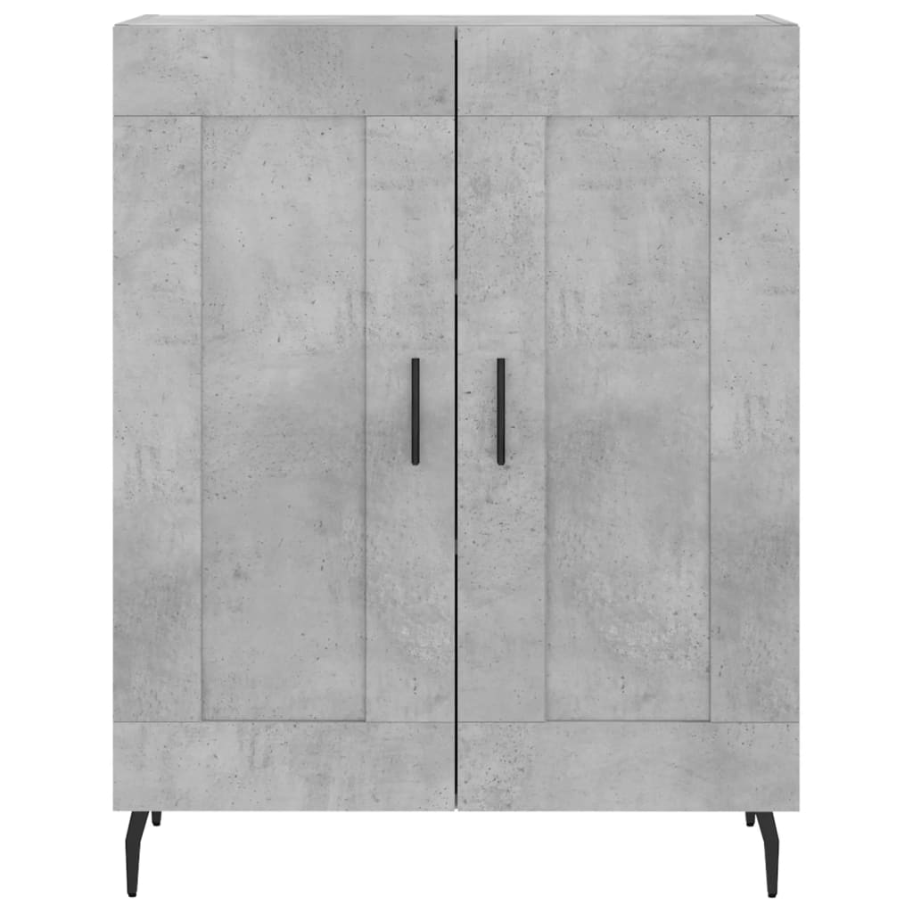 Highboard betonggrå 69,5x34x180 cm konstruert tre
