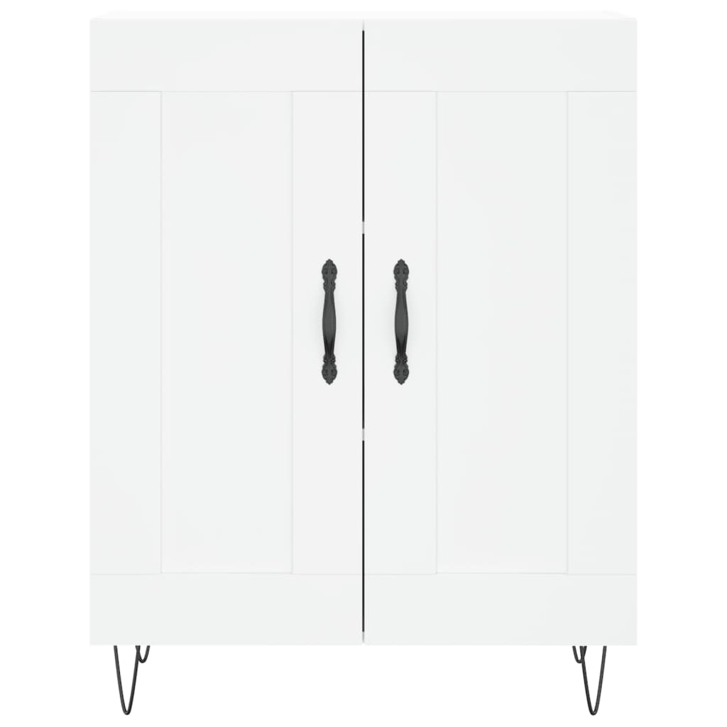 Highboard hvit 69,5x34x180 cm konstruert tre